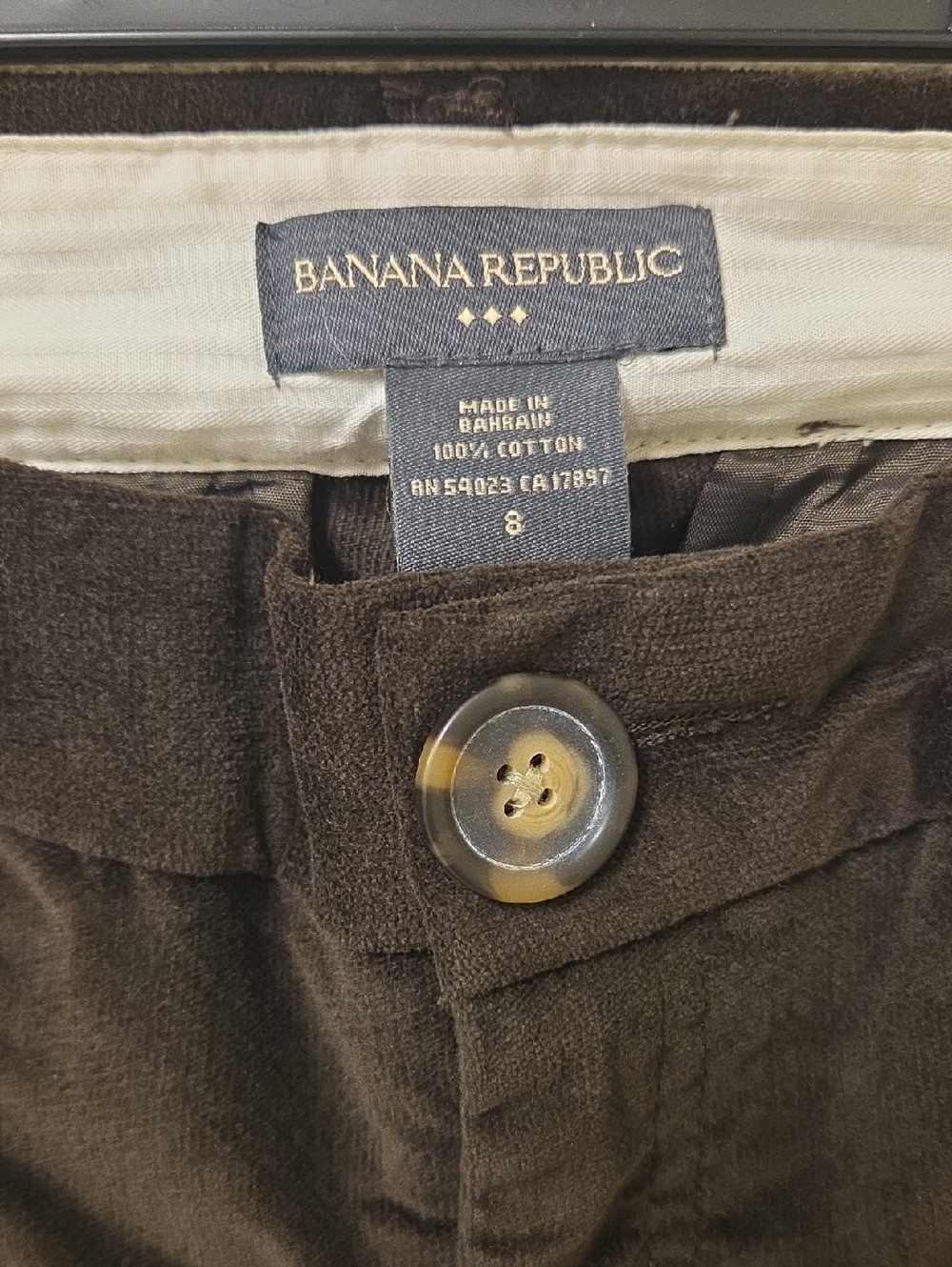 Banana Republic Split Hem Women Size 6 Dark Brown Corduroy Boot-Cut Pants - Picture 2 of 6